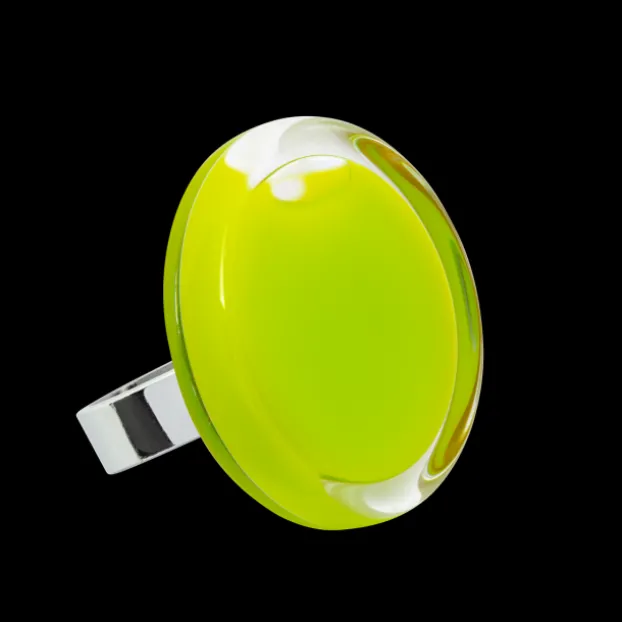 Bague en verre souffle - Cachou Medium Milk