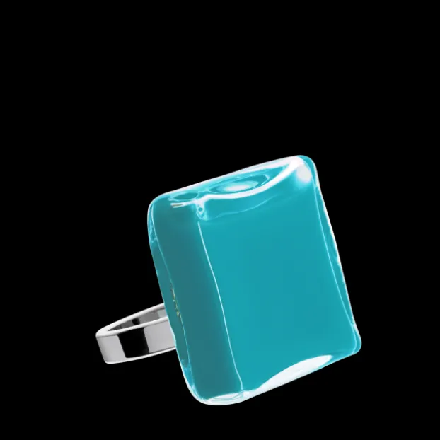 Bague en verre souffle - Carre Mini Milk