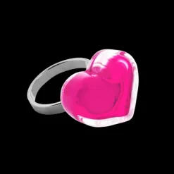 Bague en verre souffle - Coeur Nano transparent