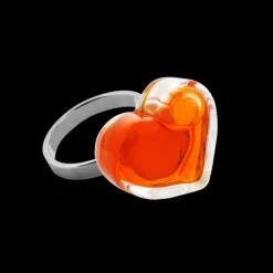Bague en verre souffle - Coeur Nano transparent