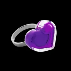 Bague en verre souffle - Coeur Nano transparent