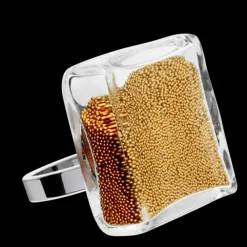 Bague en verre souffle - Carre Giga Billes