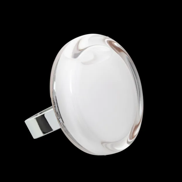 Bague en verre souffle - Cachou Medium Pastel