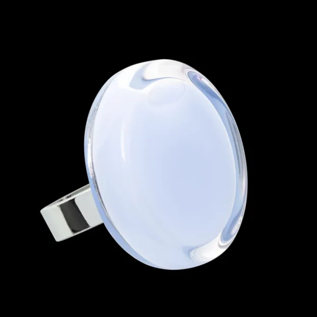 Bague en verre souffle - Cachou Medium Pastel