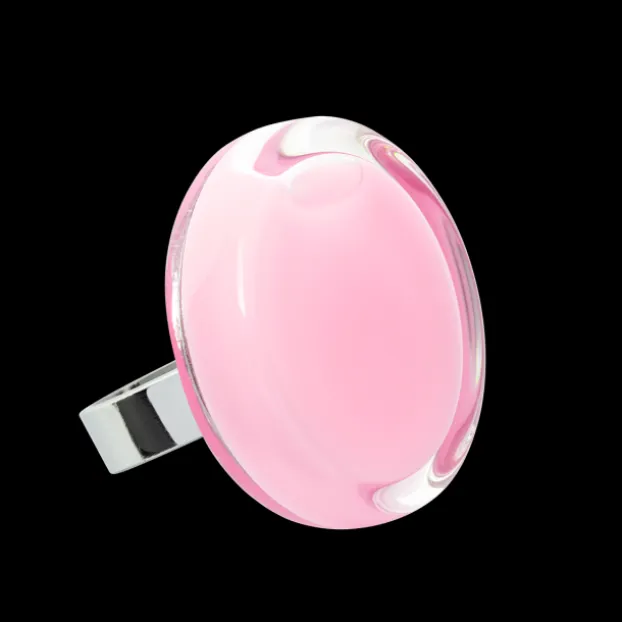 Bague en verre souffle - Cachou Medium Pastel