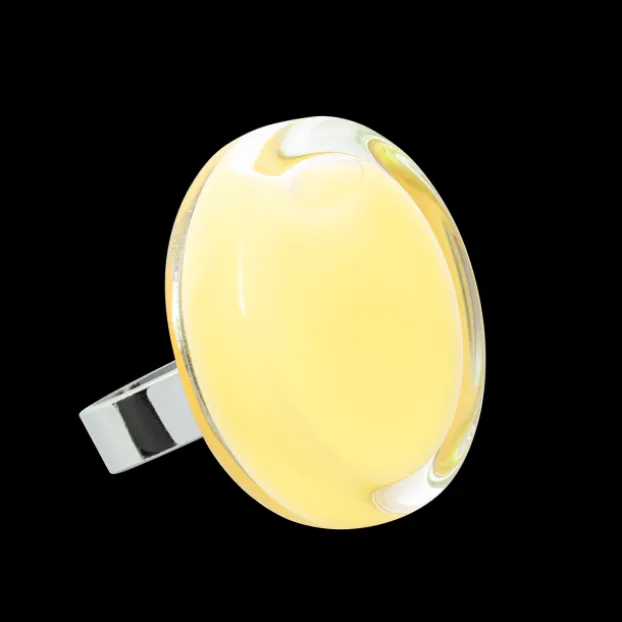 Bague en verre souffle - Cachou Medium Pastel