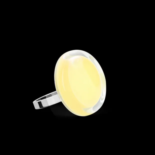 Bague en verre souffle - Cachou Nano Pastel