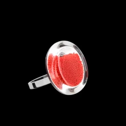Bague en verre souffle - Cachou Nano Billes