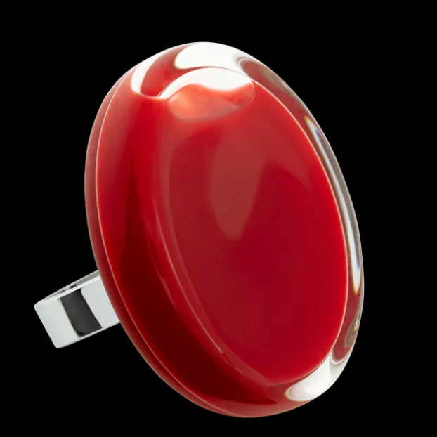 Bague en verre souffle - Cachou Giga Milk
