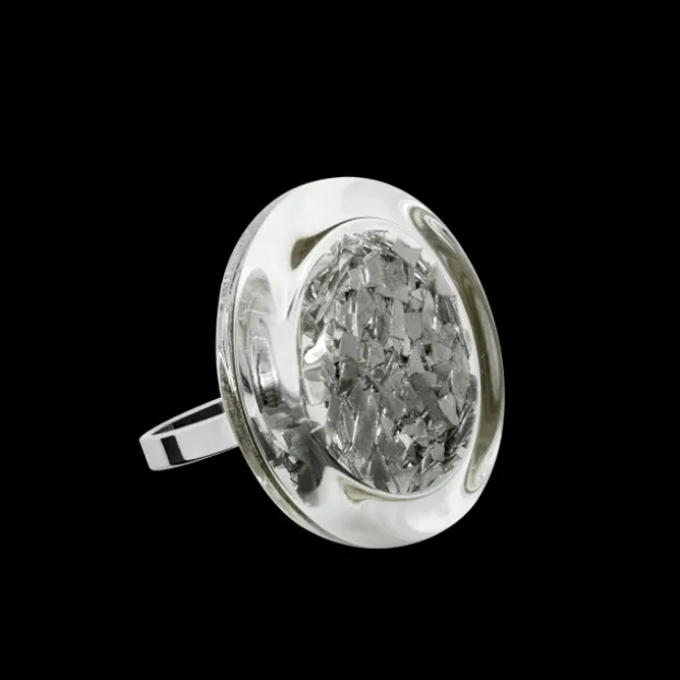 Bague en verre souffle - Cachou Mini Paillettes