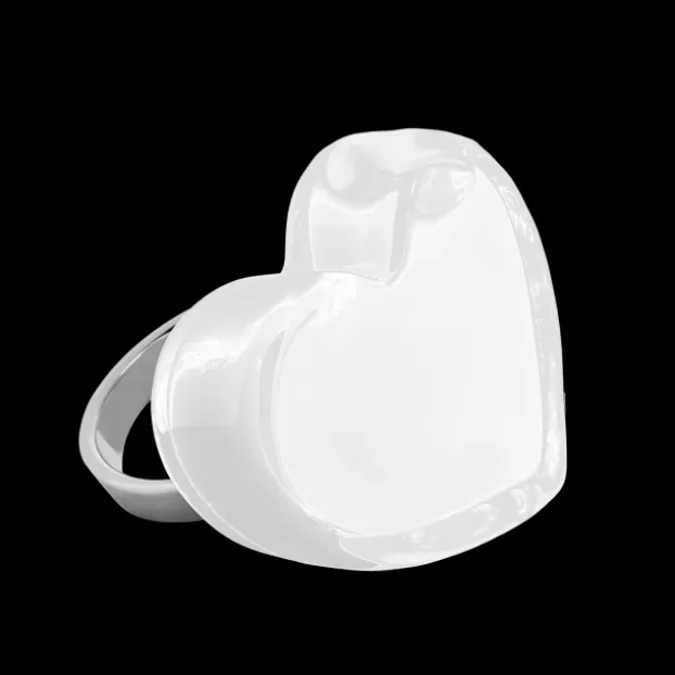 Bague en verre souffle - Coeur Medium Milk