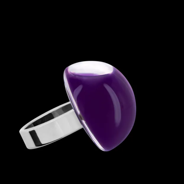 Bague en verre souffle - Dome Mini Milk
