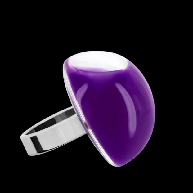 Bague en verre souffle - Dome Medium Milk