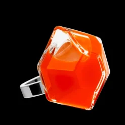 Bague en verre souffle - Energie Medium Milk