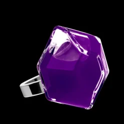 Bague en verre souffle - Energie Medium Milk