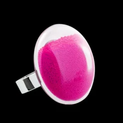 Bague en verre souffle - Galet Medium Billes