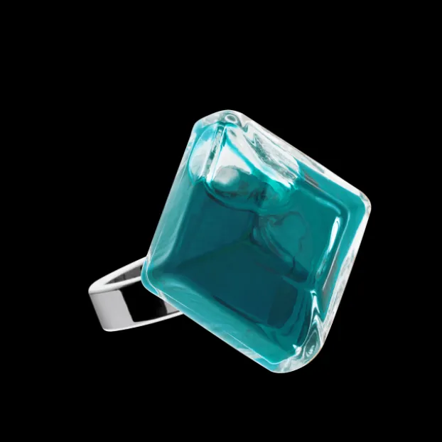Bague en verre souffle - Gaia Medium Transparent