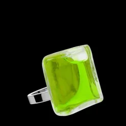 Bague en verre soufflee - Carre Mini Transparent