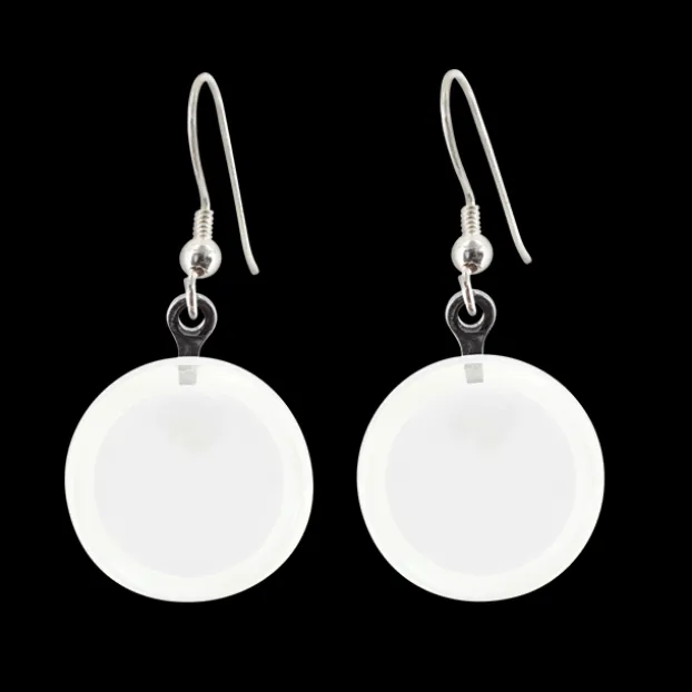Boucles d'oreilles crochet en verre soufflees - Cachou Milk