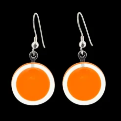 Boucles d'oreilles crochet en verre soufflees - Cachou Milk