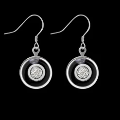 Boucles d'oreilles crochet en verre souffle - Duo Milk