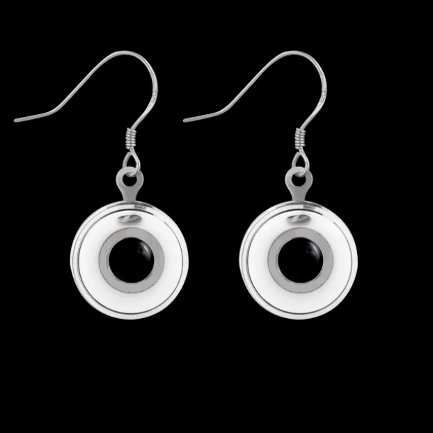 Boucles d'oreilles crochet en verre souffle - Duo Milk