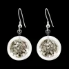 Boucles d'oreilles crochet en verre soufflees - Cachou Paillettes
