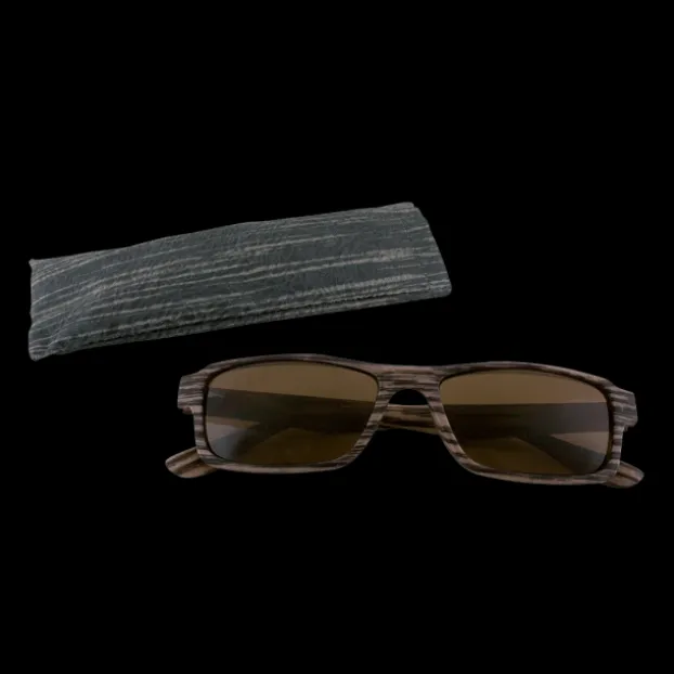 Lunettes solaires - Bois Rectangle - Marron fonce 150