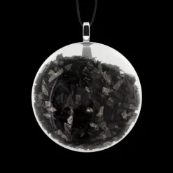 Pendentif en verre souffle - Galet Mini Paillettes