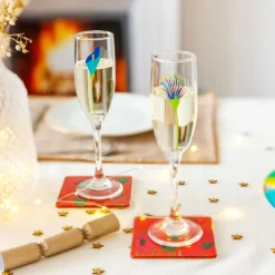 Set de 6 flutes a Champagne - Champ de fleurs
